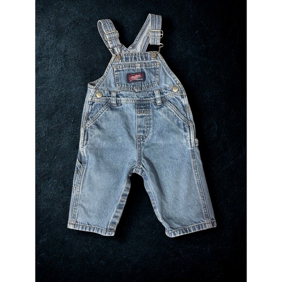 Old Navy Baby Denim Overalls 3-6 Months Snap Leg Closure - Picture 1 of 1